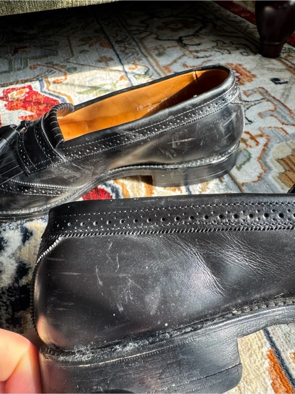 Allen Edmonds Bridgeton Black Leather Tassel Kiltie Loafers Mens 10 D